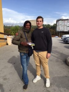 David with a refugee in Castelvetrano